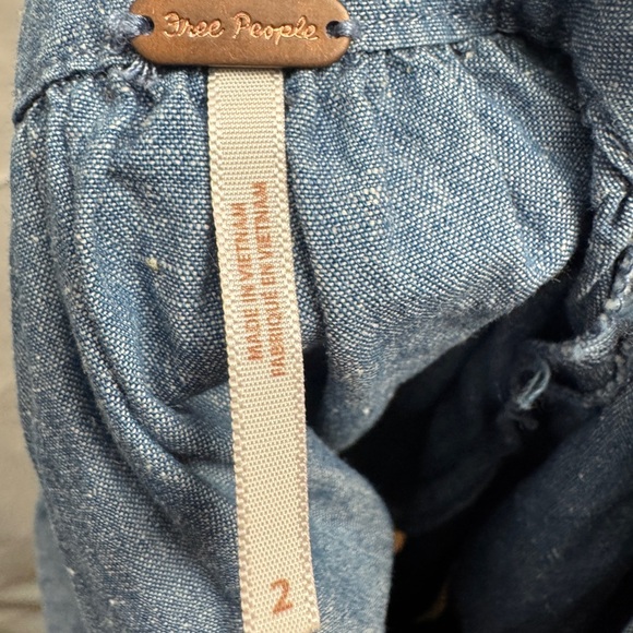 Free People Carolina Chambray Mini Dress Blue - Picture 5 of 9